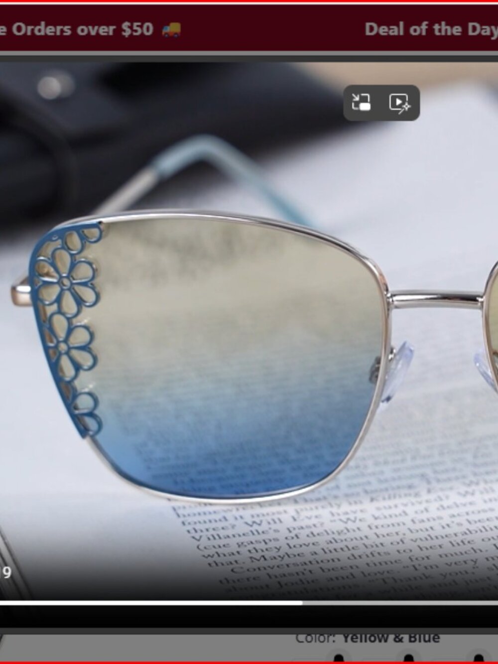 Flower Design UV400 Polarized Sunglass - Picture 3 of 4